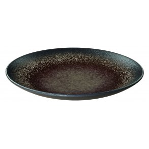 Stentjstallerken jord/sort dyb 24,5 cm.  