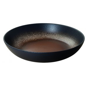 Stentjstallerken jord/sort pasta 25 cm.  