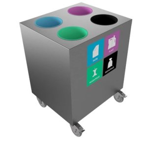 Affaldssorteringsvogn LUX 4 huller  