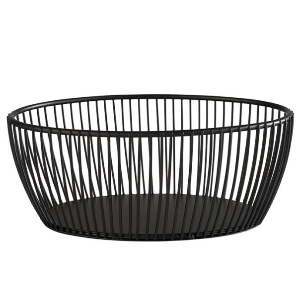 Brdkurv sort metal oval 20x15x8 cm.  