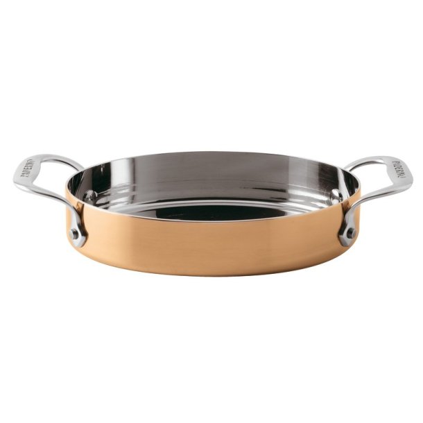 Sautepande kobber mini oval 17x13x3 cm.  