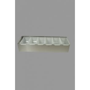 Barbox rustfri  med  plast l�g 6 rum  