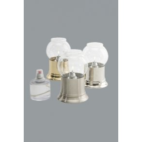 Olielampe m/glaskuppel brstet stl    