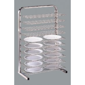 Tallerkenstativ rustfri 10 hylder  